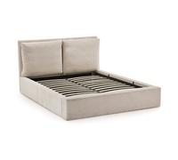 Lisa Design Lit coffre Pivoine 160x200 velours côtelé sommier inclus Beige