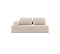 Lisa Design - Lonny - Canapé 3 Places Convertible en Velours côtelé, Beige