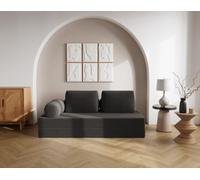 Lisa Design - Lonny - Canapé 3 Places Convertible en Velours côtelé, Gris foncé