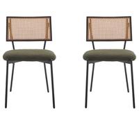Lisa Design Luciano - Lot de 2 chaises - en Tissu Bouclette