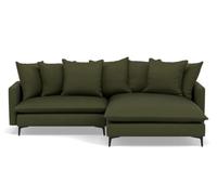 Lisa Design - Madison - Canapé d'angle réversible 4 Places en Tissu texturé, Vert