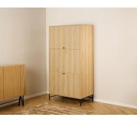 Lisa Design - Marc - Armoire Dressing - avec 7 étagères et penderie - Bois et Pieds métal, Bois