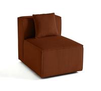 Lisa Design - Module de Canapé Arty en Velours Côtelé Terracotta 1 Place - Salon