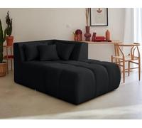 Lisa Design - Module de Canapé d'angle Droit Caracas en Tissu Noir 2 Places - Salon