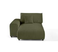 Lisa Design - Module de Canapé d'angle Gauche Garance en Velours Côtelé Vert 2 Places - Salon