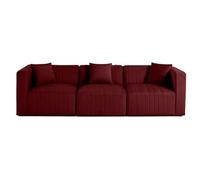 Lisa design Canapé Nova modulable 3 places en velours Rouge