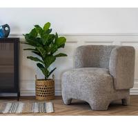 Lisa Design - Olbia - Fauteuil - en Tissu texturé, Taupe