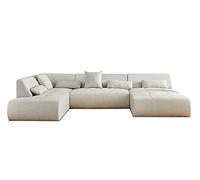 Lisa Design Onyx - canapé panoramique d'angle Gauche 7 Places - en Tissu
