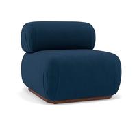 Lisa Design - Penelope - Module d'assise sans accoudoirs en Velours texturé, Bleu