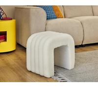 Lisa Design - Pouf Colma en Tissu Bouclette Blanc - Salon Scandinave