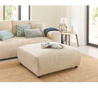 Lisa Design - Pouf Modulable Garance en Velours Côtelé Beige - Salon