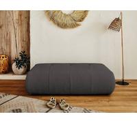 Lisa Design - Pouf Modulable Onyx en Tissu Gris Foncé - Salon