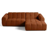 Lisa design Canapé d'angle droit Ray 4 places en tissu texturé Rouille