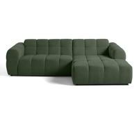 Lisa design Canapé d'angle droit Ray 4 places en tissu texturé Vert