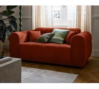 Lisa Design - Ray - canapé Droit 2 Places en Tissu texturé, Rouge