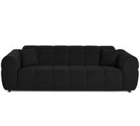 Lisa Design – Canapé droit 3 places Ray – Tissu texturé – Noir