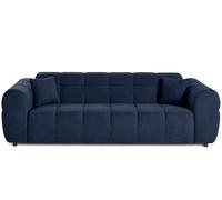 Lisa Design - Ray - canapé Droit 3 Places en Tissu texturé, Bleu