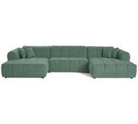 Lisa Design Ray - canapé panoramique en U 7 Places en Tissu texturé