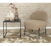Renato - fauteuil avec pieds en acier - en tissu bouclette - Beige Beige G