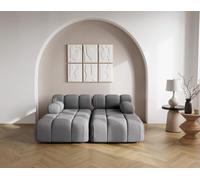 Ruby - canapé droit 4 places avec double méridienne - assise profonde - en velours texturé - Gris