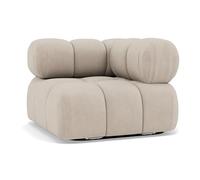 Lisa Design - Ruby - Module d'assise d'angle Droit en Velours texturé, Beige