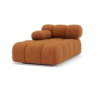Lisa Design - Ruby - Module d'assise méridienne Gauche en Velours texturé, Terracotta