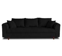Lisa Design Canapé droit Rune 3 places Polyester 210 x 210 x 81 cm Noir