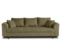 Lisa Design – Canapé Rune – 3 places – Velours côtelé vert – 210 x 210 x 81 cm
