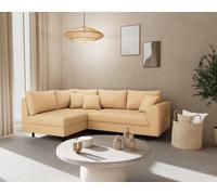 Lisa Design - Rune - canapé d'angle Gauche 4 Places en Simili, Beige