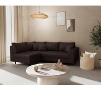 Lisa Design - Rune - canapé d'angle Gauche 4 Places en Simili, Marron