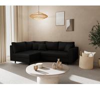 Lisa Design - Rune - canapé d'angle Gauche 4 Places en Simili, Noir