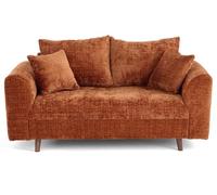 Lisa design – Canapé droit 2 places – Rune – Velours texturé – Rouille