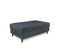 Lisa design Pouf modulable Rune en velours côtelé Bleu nuit