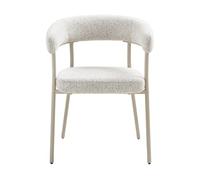 Lisa Design - Sadie - Lot de 2 chaises FSC 100% en Tissu texturé - Pieds en Acier, Beige