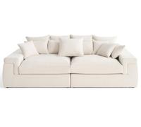 Lisa Design - Sergio - canapé 4 Places - Assise Profonde - en Tissu, Beige