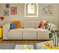 Lisa Design - Suaro - Canapé modulable 3 Places en Tissu texturé, Beige