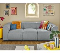 Lisa Design - Suaro - Canapé modulable 3 Places en Tissu texturé, Gris