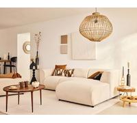 Lisa Design - Suaro - Canapé modulable d'angle Droit 4 Places en Tissu texturé, Beige