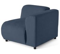 Lisa Design - Suaro - Module d'assise d'angle Droit en Tissu texturé, Bleu
