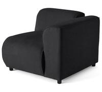 Lisa Design - Suaro - Module d'assise d'angle Droit en Tissu texturé, Noir