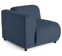 Lisa Design - Suaro - Module d'assise d'angle Gauche en Tissu texturé, Bleu