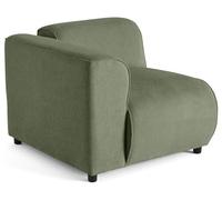 Lisa Design - Suaro - Module d'assise d'angle Gauche en Tissu texturé, Vert