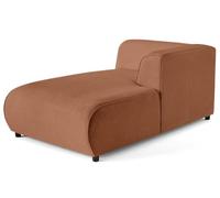 Lisa Design - Suaro - Module d'assise méridienne Droit en Tissu texturé, Terracotta