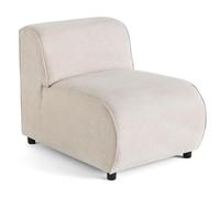 Lisa Design - Suaro - Module d'assise sans accoudoirs en Tissu texturé, Beige