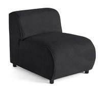 Lisa Design - Suaro - Module d'assise sans accoudoirs en Tissu texturé, Noir