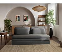 Lisa Design - Ysal - canapé 3 Places Convertible déplimousse en Velours texturé, Gris