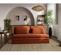 Lisa Design - Ysal - canapé 3 Places Convertible déplimousse en Velours texturé, Terracotta