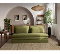 Lisa Design - Ysal - canapé 3 Places Convertible déplimousse en Velours texturé, Vert