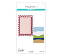 Lisa Horton Matrices de découpe avec cadre en dentelle ouverte et paysages gravés