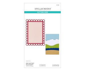 Lisa Horton Matrices de découpe avec cadre en dentelle ouverte et paysages gravés